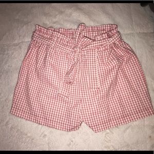 Red and white checkered shorts